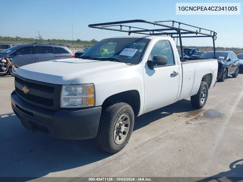 2012 Chevrolet Silverado 1500 Work Truck VIN: 1GCNCPEA4CZ341005 Lot: 40471126