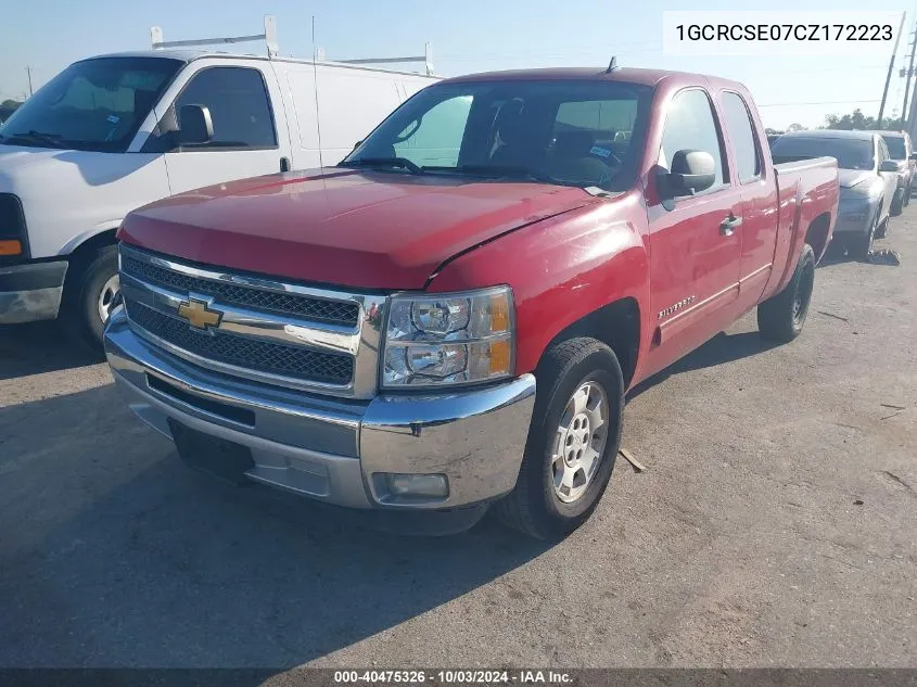 1GCRCSE07CZ172223 2012 Chevrolet Silverado 1500 Lt