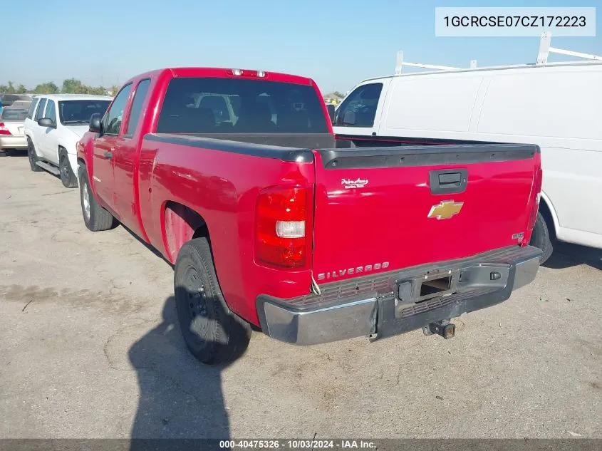 2012 Chevrolet Silverado 1500 Lt VIN: 1GCRCSE07CZ172223 Lot: 40475326