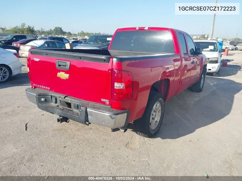 2012 Chevrolet Silverado 1500 Lt VIN: 1GCRCSE07CZ172223 Lot: 40475326