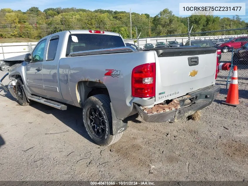 2012 Chevrolet Silverado K1500 Lt VIN: 1GCRKSE75CZ231477 Lot: 40475365