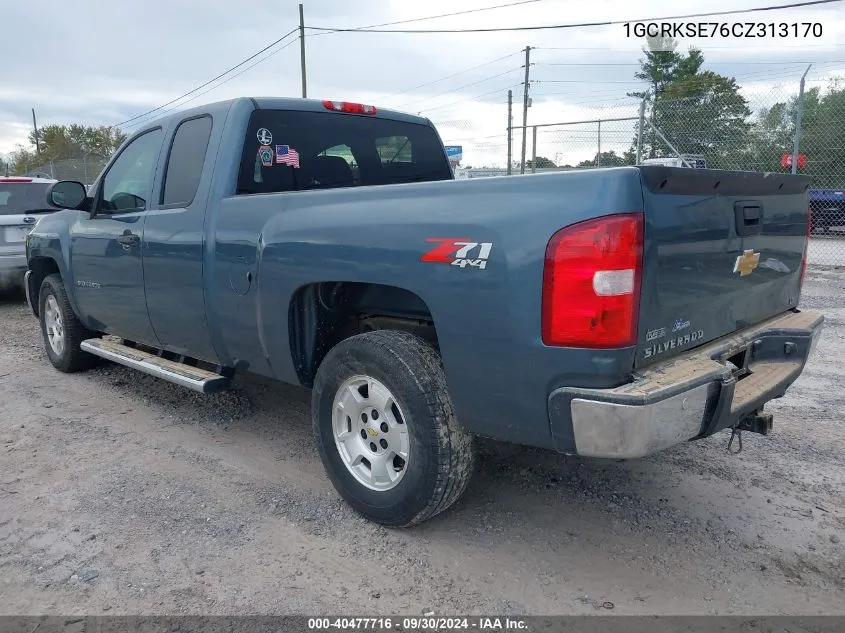 2012 Chevrolet Silverado 1500 Lt VIN: 1GCRKSE76CZ313170 Lot: 40477716