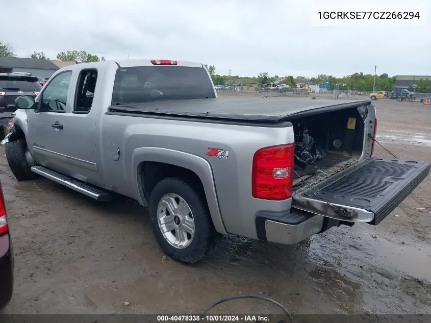 2012 Chevrolet Silverado K1500 Lt VIN: 1GCRKSE77CZ266294 Lot: 40478338