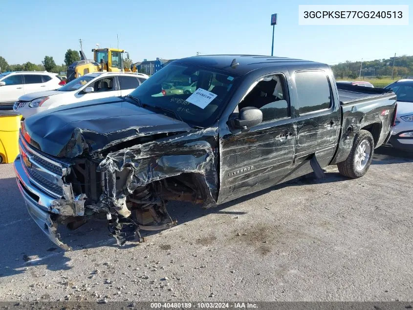 2012 Chevrolet Silverado 1500 Lt VIN: 3GCPKSE77CG240513 Lot: 40480189