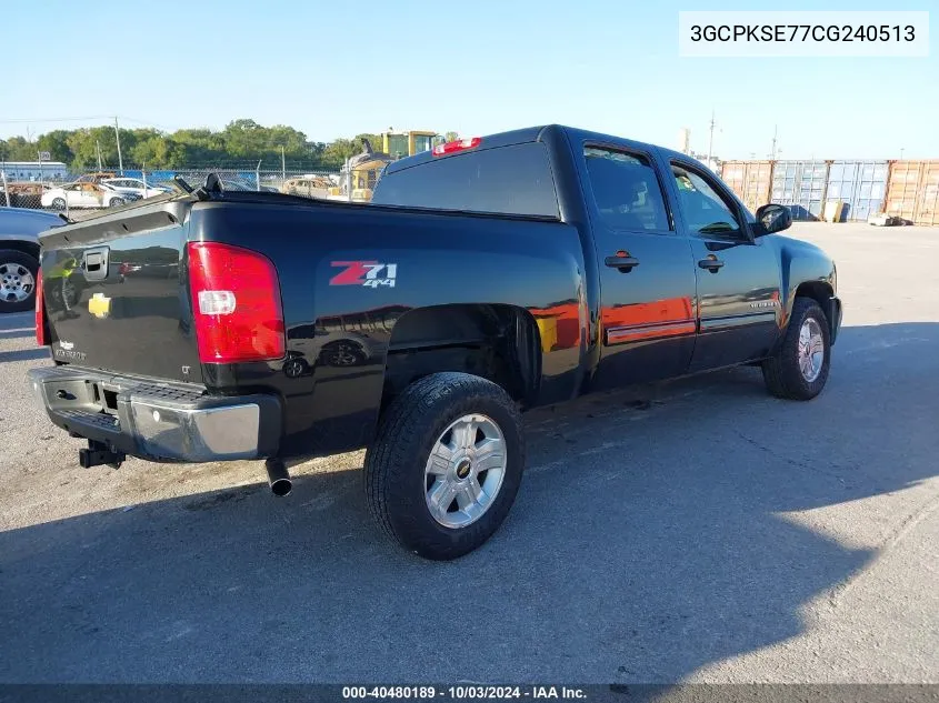 2012 Chevrolet Silverado 1500 Lt VIN: 3GCPKSE77CG240513 Lot: 40480189