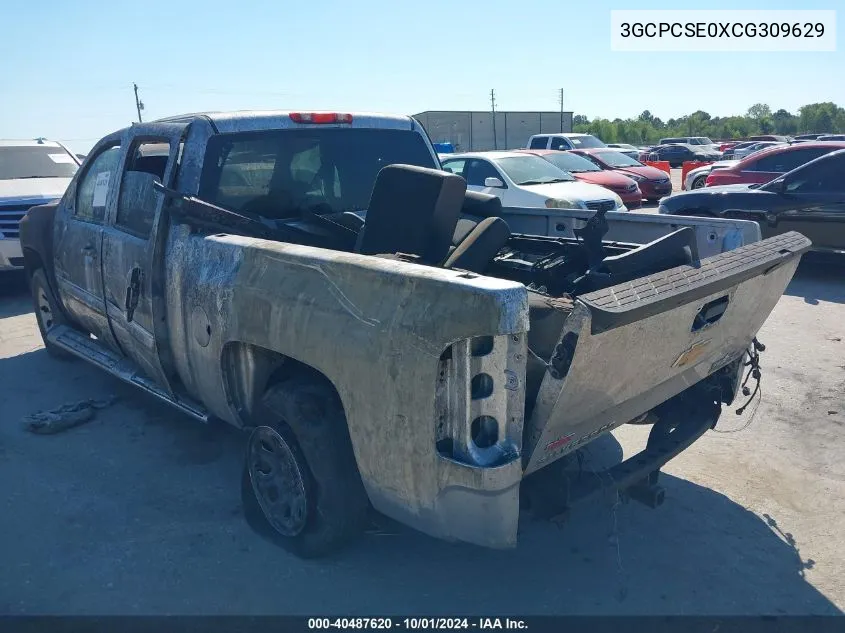 3GCPCSE0XCG309629 2012 Chevrolet Silverado 1500 Lt