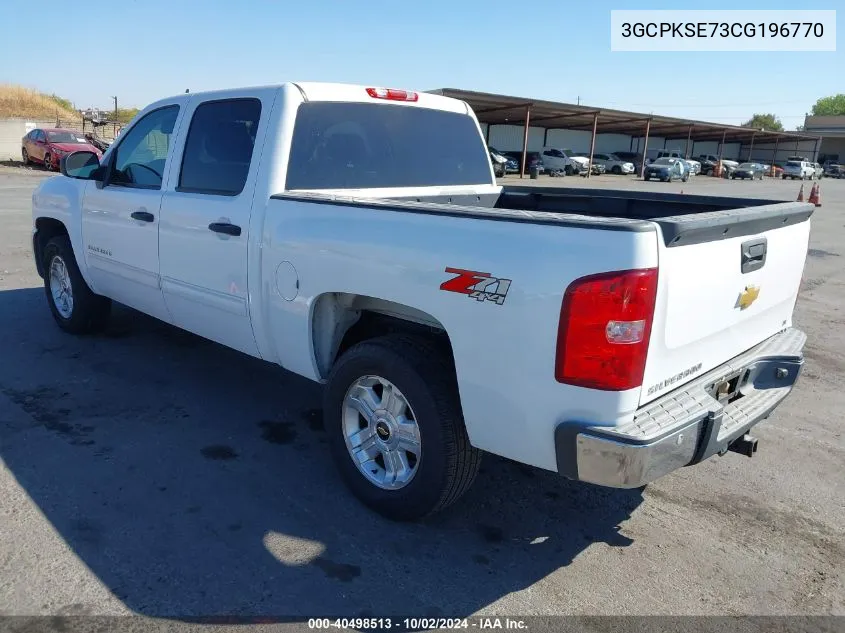 2012 Chevrolet Silverado 1500 Lt VIN: 3GCPKSE73CG196770 Lot: 40498513