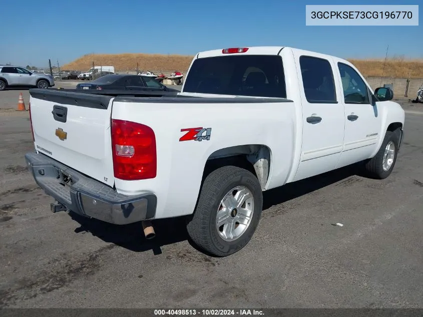 2012 Chevrolet Silverado 1500 Lt VIN: 3GCPKSE73CG196770 Lot: 40498513