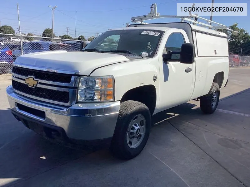 1GC0KVEG2CF204670 2012 Chevrolet Silverado K2500 Heavy Duty