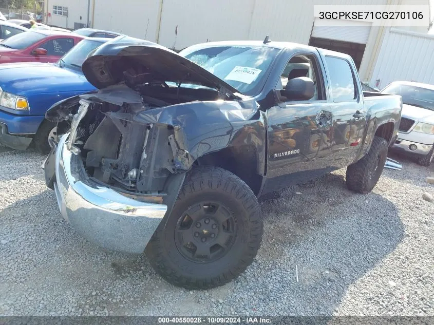 2012 Chevrolet Silverado 1500 Lt VIN: 3GCPKSE71CG270106 Lot: 40550028