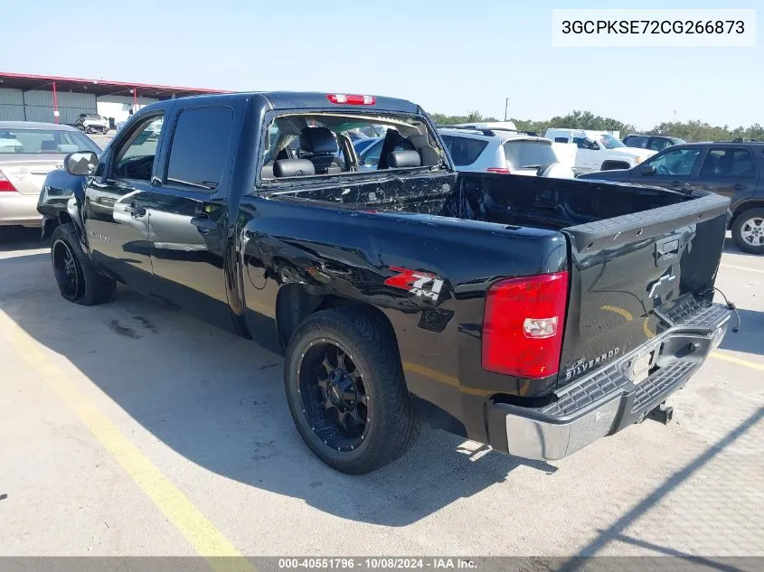 2012 Chevrolet Silverado 1500 Lt VIN: 3GCPKSE72CG266873 Lot: 40551796