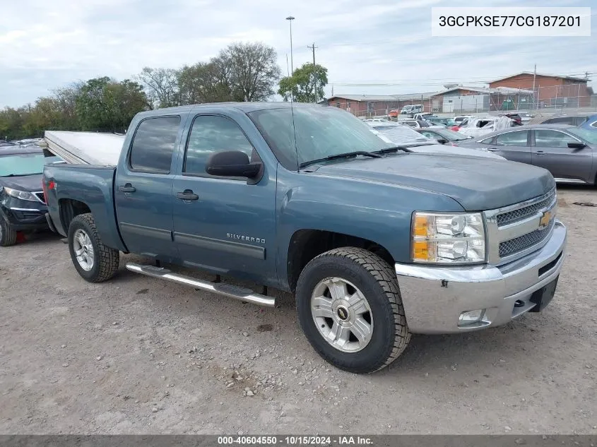 2012 Chevrolet Silverado 1500 Lt VIN: 3GCPKSE77CG187201 Lot: 40604550