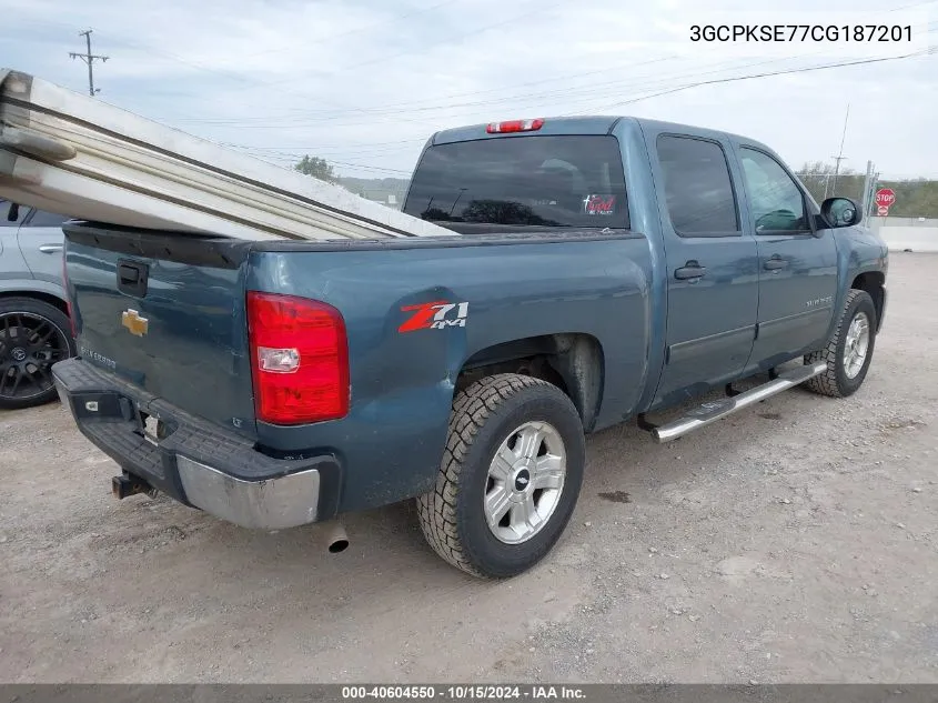 2012 Chevrolet Silverado 1500 Lt VIN: 3GCPKSE77CG187201 Lot: 40604550