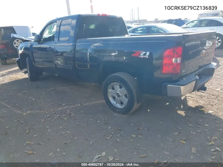 2012 Chevrolet Silverado 1500 Lt VIN: 1GCRKSE79CZ136839 Lot: 40692767