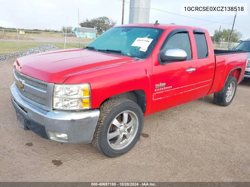 2012 Chevrolet Silverado 1500 Lt VIN: 1GCRCSE0XCZ138518 Lot: 40697180