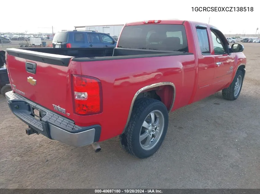 2012 Chevrolet Silverado 1500 Lt VIN: 1GCRCSE0XCZ138518 Lot: 40697180