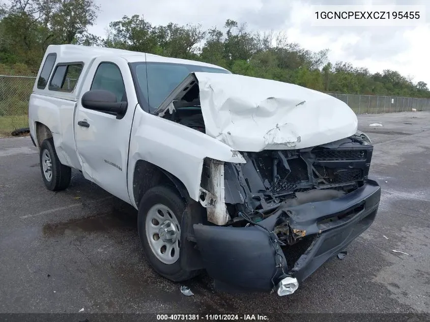 2012 Chevrolet Silverado C1500 VIN: 1GCNCPEXXCZ195455 Lot: 40731381