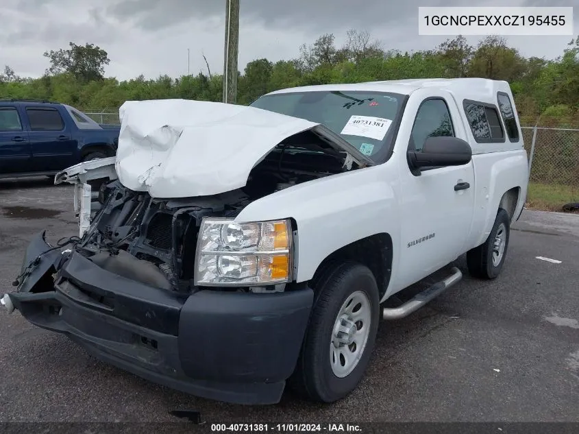 2012 Chevrolet Silverado C1500 VIN: 1GCNCPEXXCZ195455 Lot: 40731381