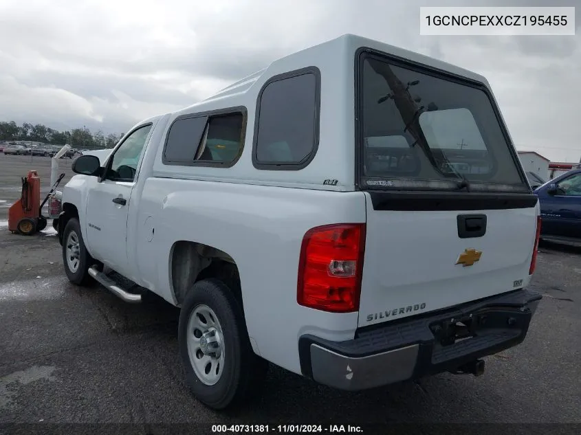 2012 Chevrolet Silverado C1500 VIN: 1GCNCPEXXCZ195455 Lot: 40731381