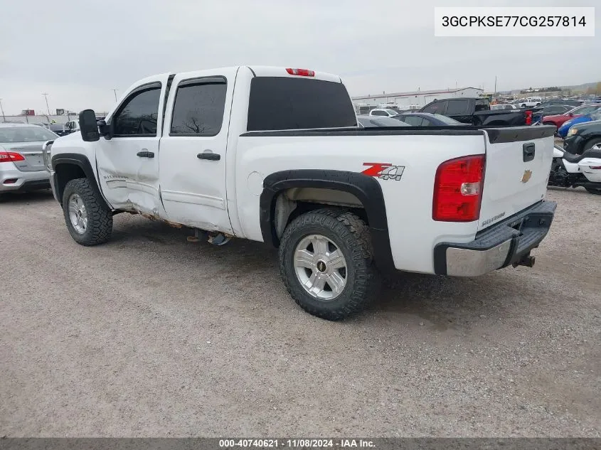 2012 Chevrolet Silverado 1500 Lt VIN: 3GCPKSE77CG257814 Lot: 40740621