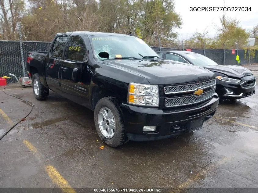 2012 Chevrolet Silverado K1500 Lt VIN: 3GCPKSE77CG227034 Lot: 40755676