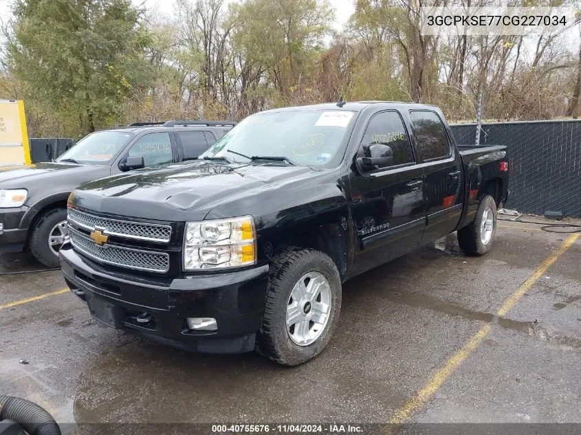 2012 Chevrolet Silverado K1500 Lt VIN: 3GCPKSE77CG227034 Lot: 40755676