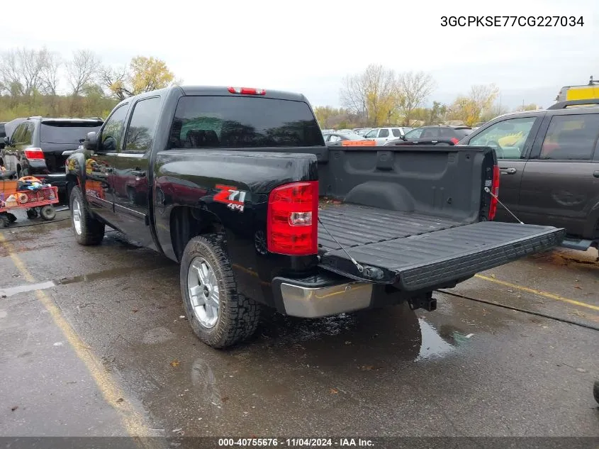 2012 Chevrolet Silverado K1500 Lt VIN: 3GCPKSE77CG227034 Lot: 40755676