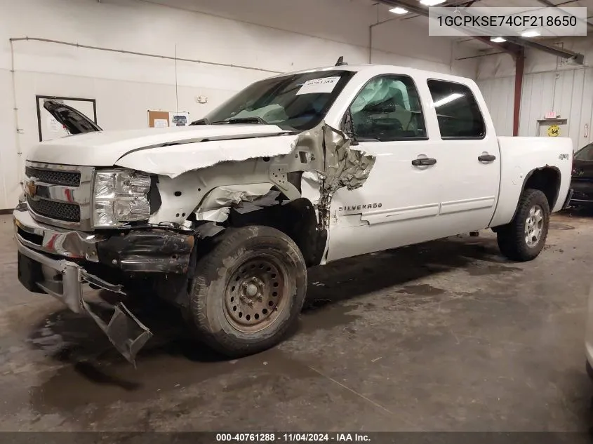 2012 Chevrolet Silverado 1500 Lt VIN: 1GCPKSE74CF218650 Lot: 40761288