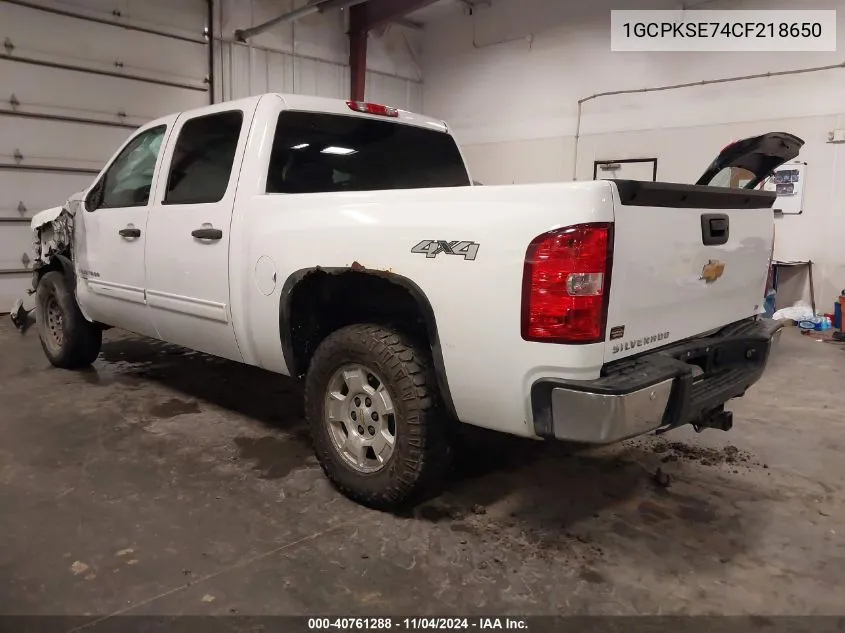 2012 Chevrolet Silverado 1500 Lt VIN: 1GCPKSE74CF218650 Lot: 40761288