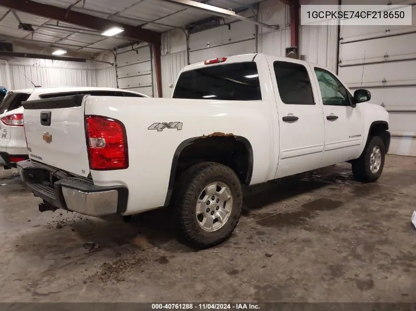 2012 Chevrolet Silverado 1500 Lt VIN: 1GCPKSE74CF218650 Lot: 40761288