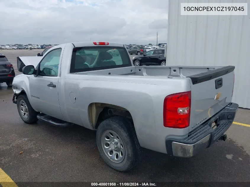 1GCNCPEX1CZ197045 2012 Chevrolet Silverado 1500 Work Truck