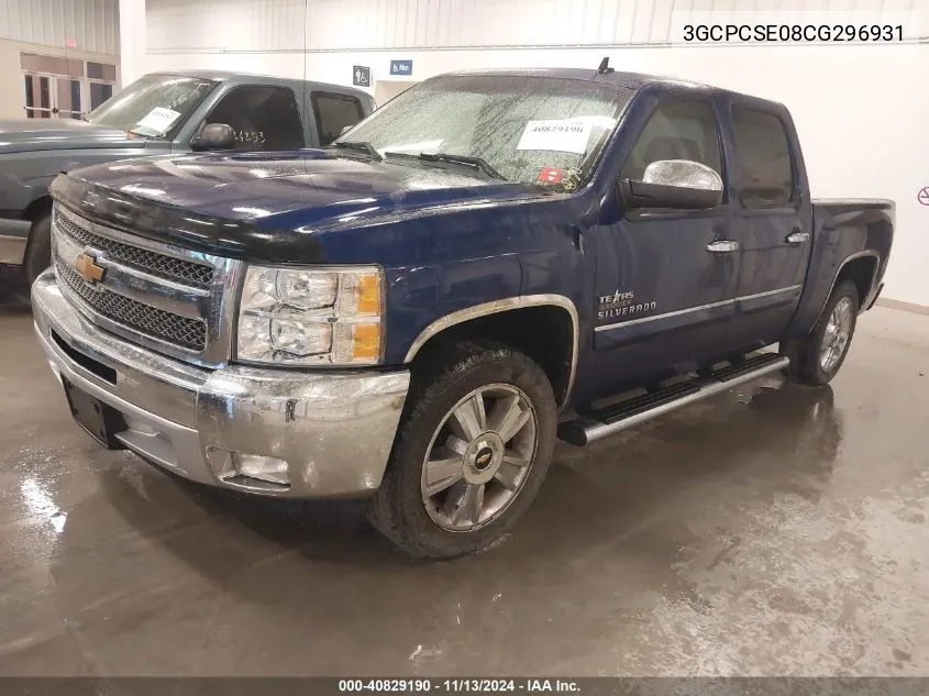 2012 Chevrolet Silverado 1500 Lt VIN: 3GCPCSE08CG296931 Lot: 40829190