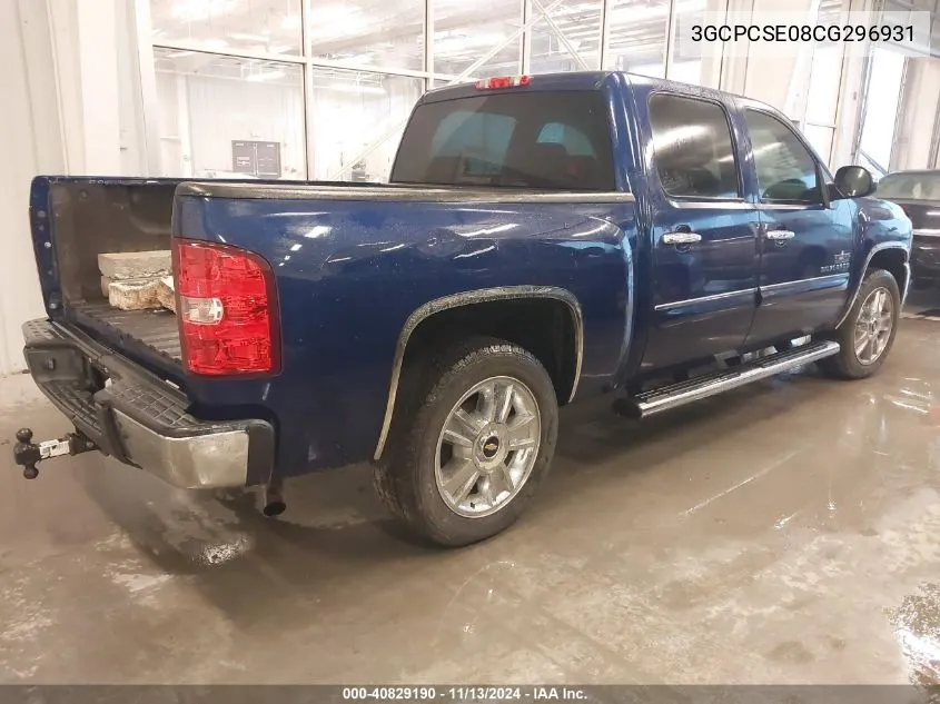 2012 Chevrolet Silverado 1500 Lt VIN: 3GCPCSE08CG296931 Lot: 40829190