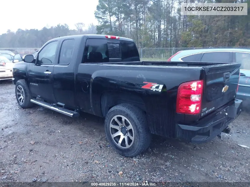 2012 Chevrolet Silverado 1500 Lt VIN: 1GCRKSE74CZ203217 Lot: 40829235