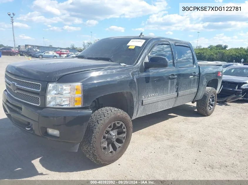 2013 Chevrolet Silverado 1500 Lt VIN: 3GCPKSE7XDG122781 Lot: 40392092