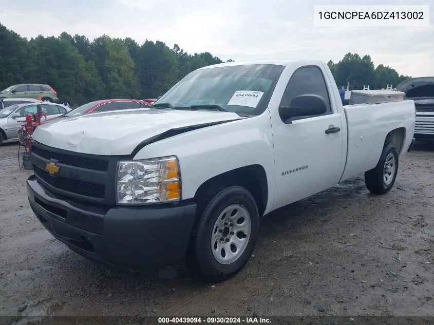 2013 Chevrolet Silverado 1500 Work Truck VIN: 1GCNCPEA6DZ413002 Lot: 40439094