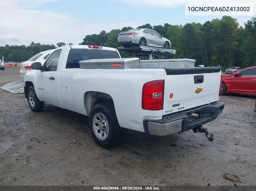 2013 Chevrolet Silverado 1500 Work Truck VIN: 1GCNCPEA6DZ413002 Lot: 40439094