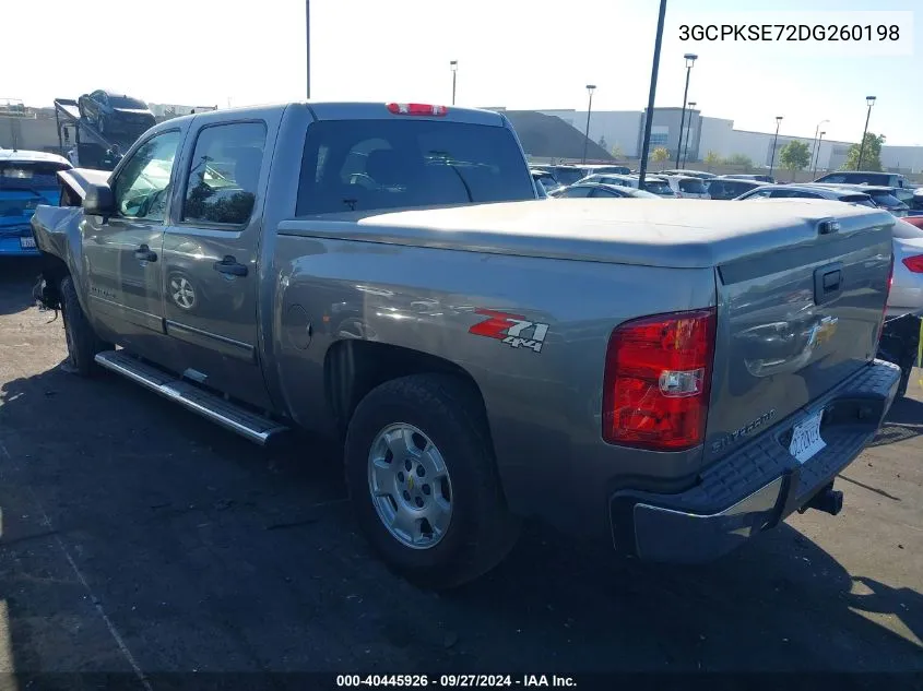 2013 Chevrolet Silverado K1500 Lt VIN: 3GCPKSE72DG260198 Lot: 40445926