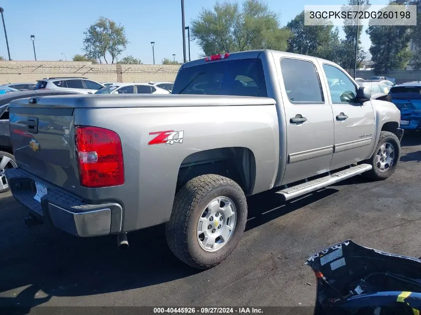 2013 Chevrolet Silverado K1500 Lt VIN: 3GCPKSE72DG260198 Lot: 40445926