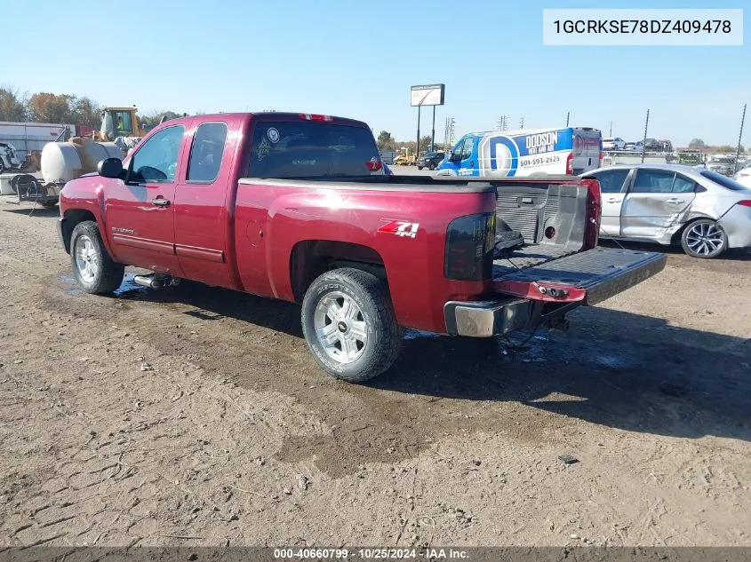 2013 Chevrolet Silverado 1500 Lt VIN: 1GCRKSE78DZ409478 Lot: 40660799