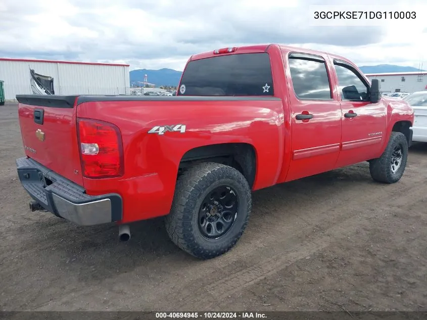 2013 Chevrolet Silverado 1500 Lt VIN: 3GCPKSE71DG110003 Lot: 40694945