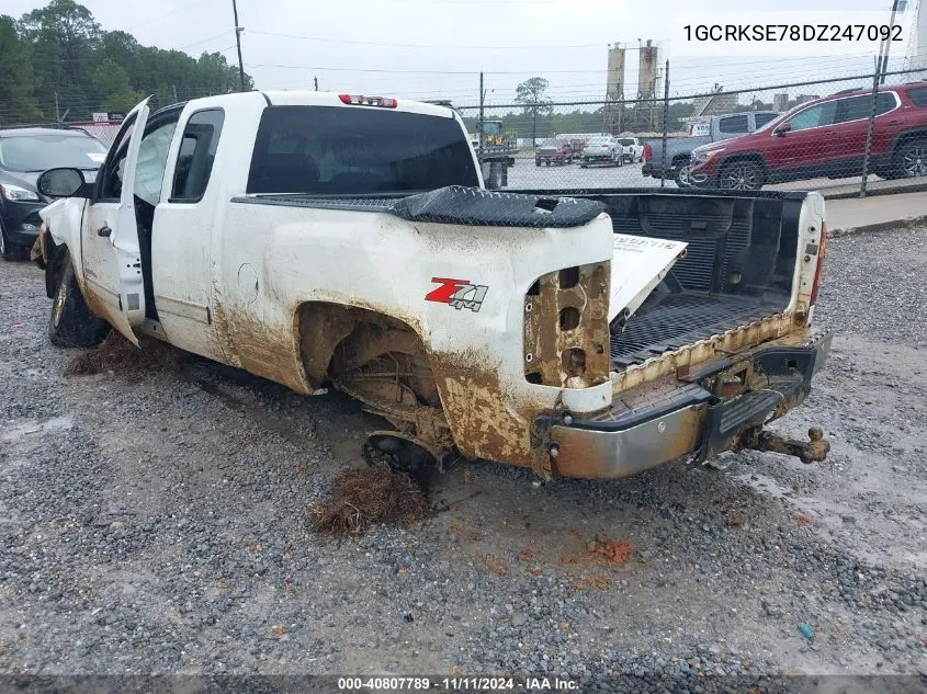 2013 Chevrolet Silverado Lt VIN: 1GCRKSE78DZ247092 Lot: 40807789