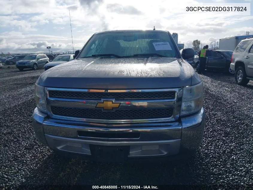 2013 Chevrolet Silverado 1500 Lt VIN: 3GCPCSE02DG317824 Lot: 40845005