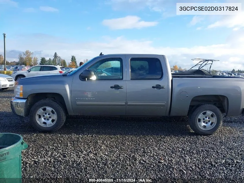 2013 Chevrolet Silverado 1500 Lt VIN: 3GCPCSE02DG317824 Lot: 40845005