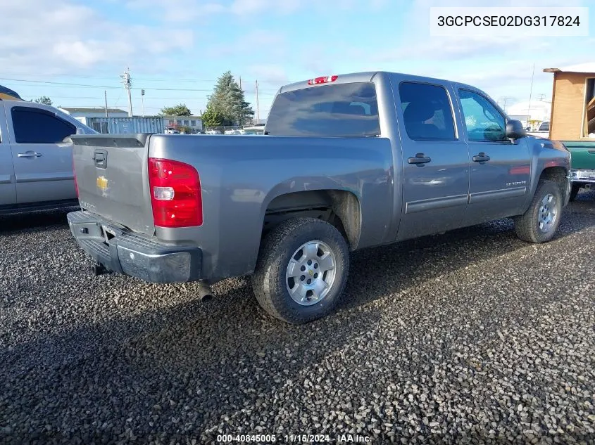 2013 Chevrolet Silverado 1500 Lt VIN: 3GCPCSE02DG317824 Lot: 40845005