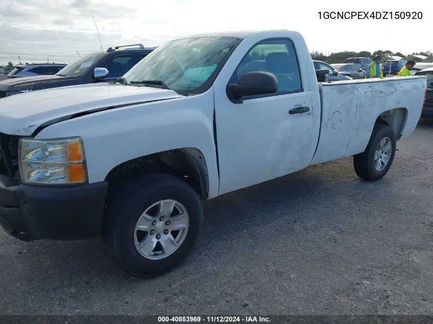 2013 Chevrolet Silverado 1500 Work Truck VIN: 1GCNCPEX4DZ150920 Lot: 40853969