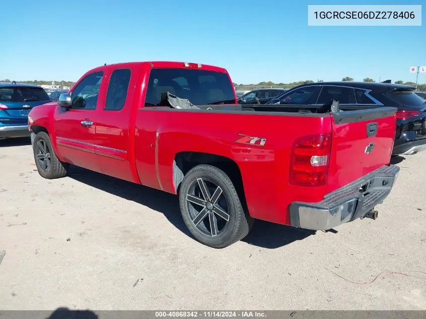 2013 Chevrolet Silverado 1500 Lt VIN: 1GCRCSE06DZ278406 Lot: 40868342