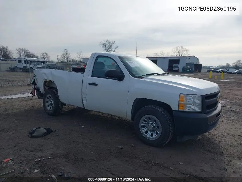 2013 Chevrolet Silverado Work Truck VIN: 1GCNCPE08DZ360195 Lot: 40880126