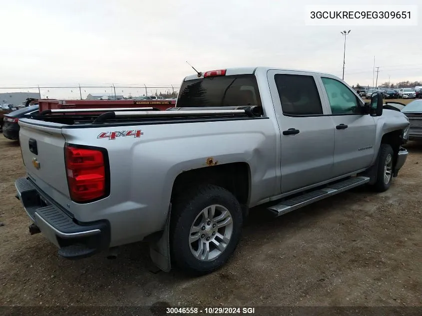 2014 Chevrolet Silverado K1500 Lt VIN: 3GCUKREC9EG309651 Lot: 30046558