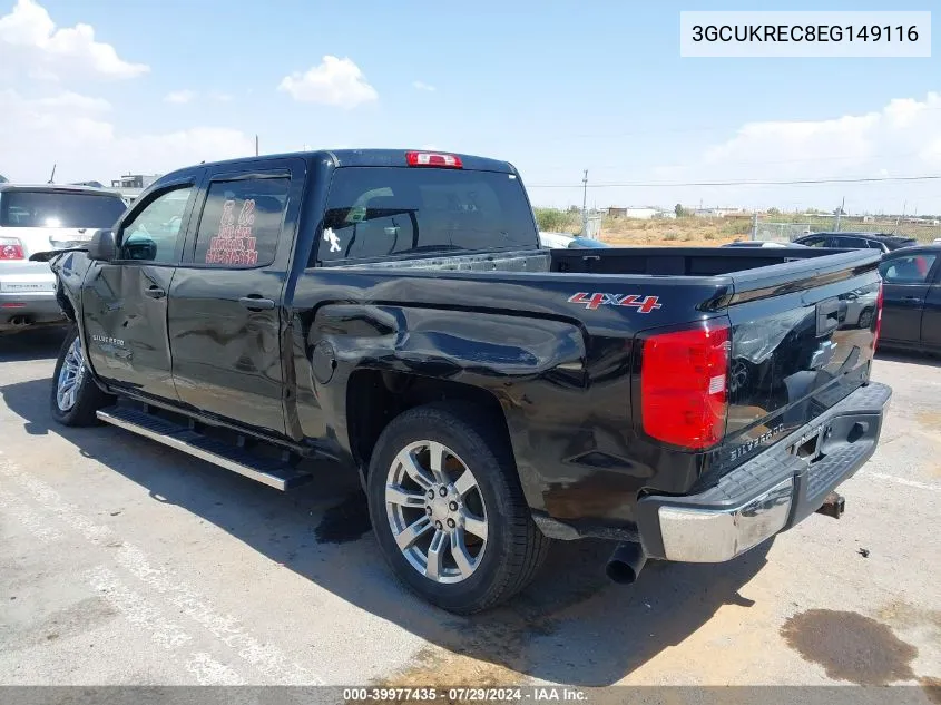 2014 Chevrolet Silverado K1500 Lt VIN: 3GCUKREC8EG149116 Lot: 39977435